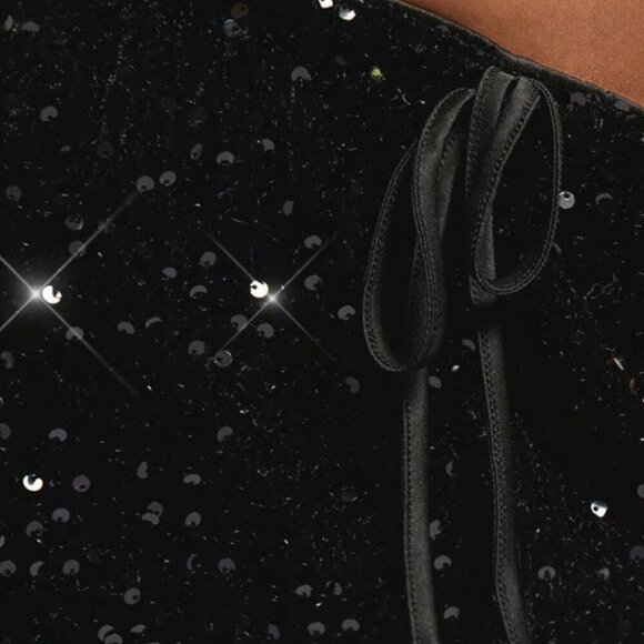 Contemporary sequin covered wide legged pants black - Picture 4 of 6